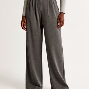 Abercrombie & Fitch Women's Tailored Wide Leg Pants, Size L Gray